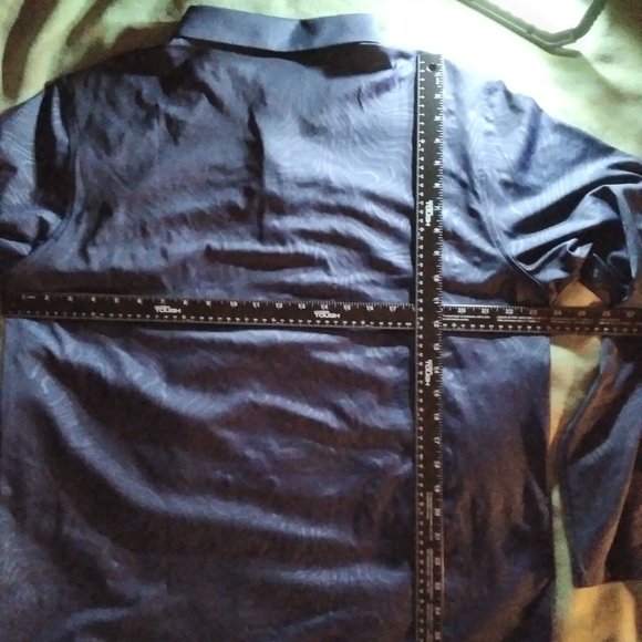 MAelreg performance polo Long sleeve XL Dark blue swirl pattern yellow t… - Picture 11 of 15